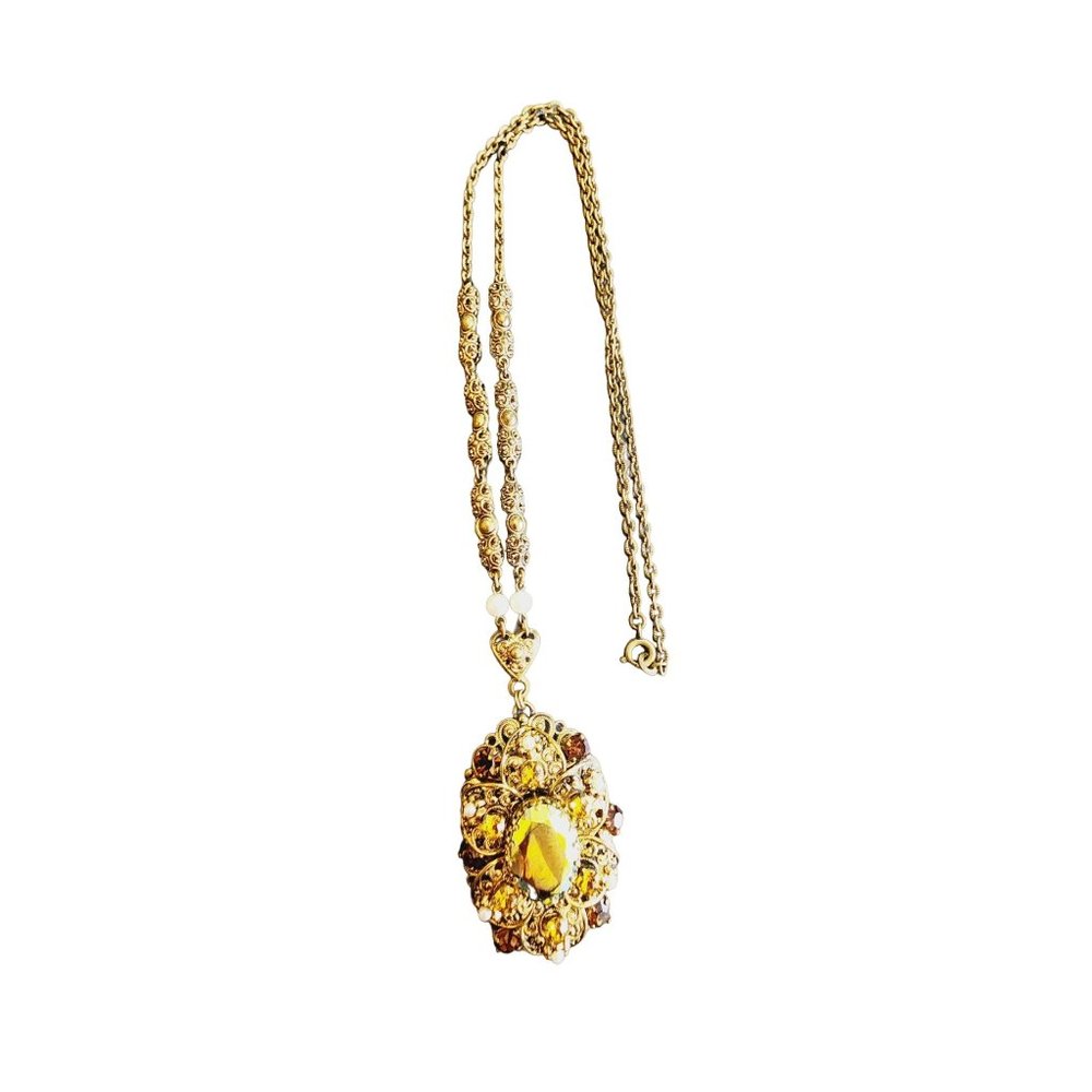 Vintage Signed W. Germany Pendant Necklace (A3122)